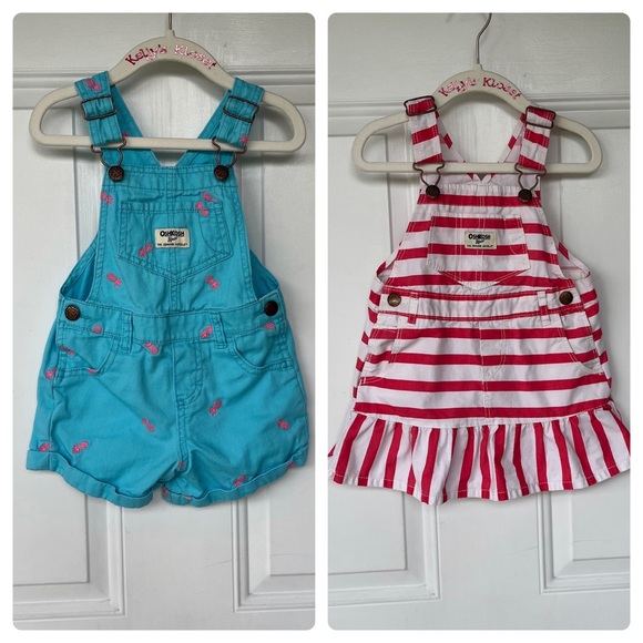 •OSH KOSH• Set of Two - Shortall & Skirtall - Size 2T - Picture 1 of 13